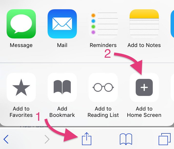 Add to Home Screen instructions